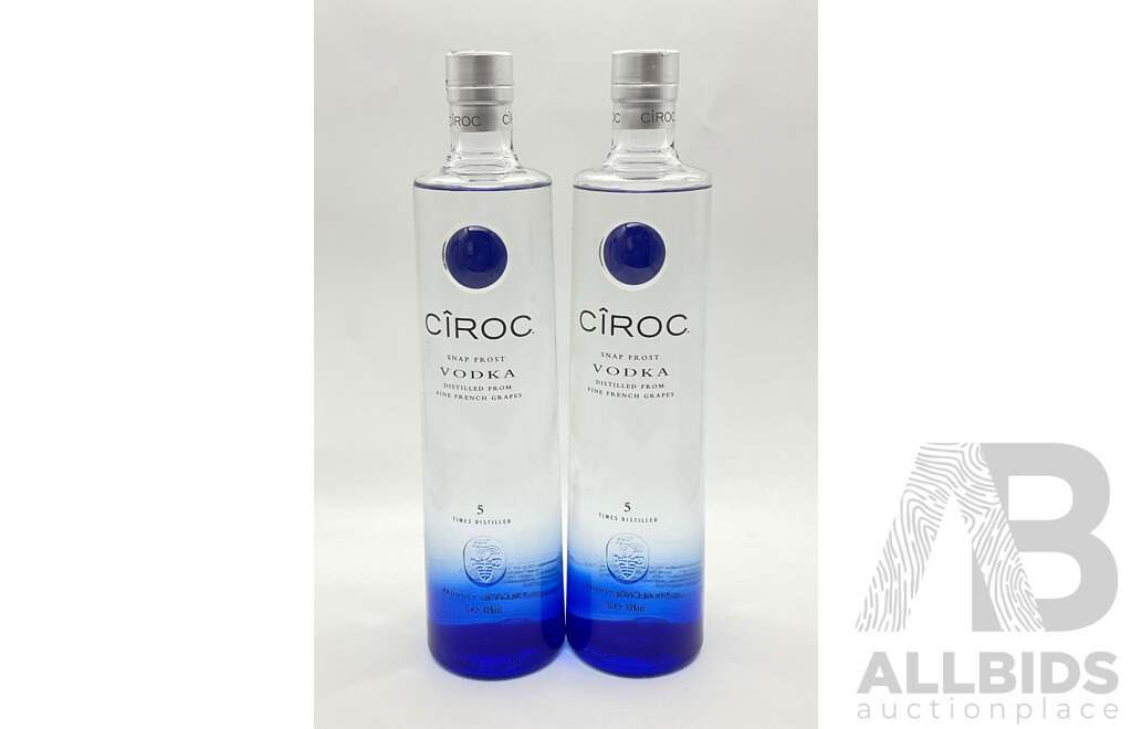 Two Bottles of Ciroc Snap Frost Vodka, One Liter
