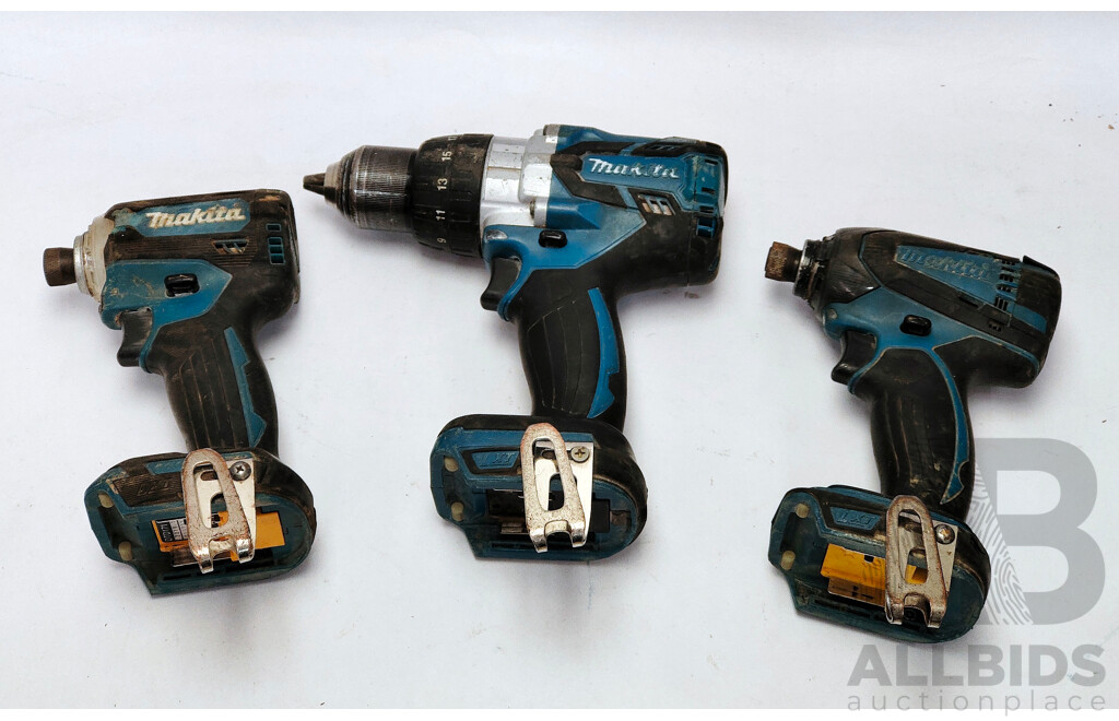 MAKITA Lot of 3 Cordless Drills - Skin Only