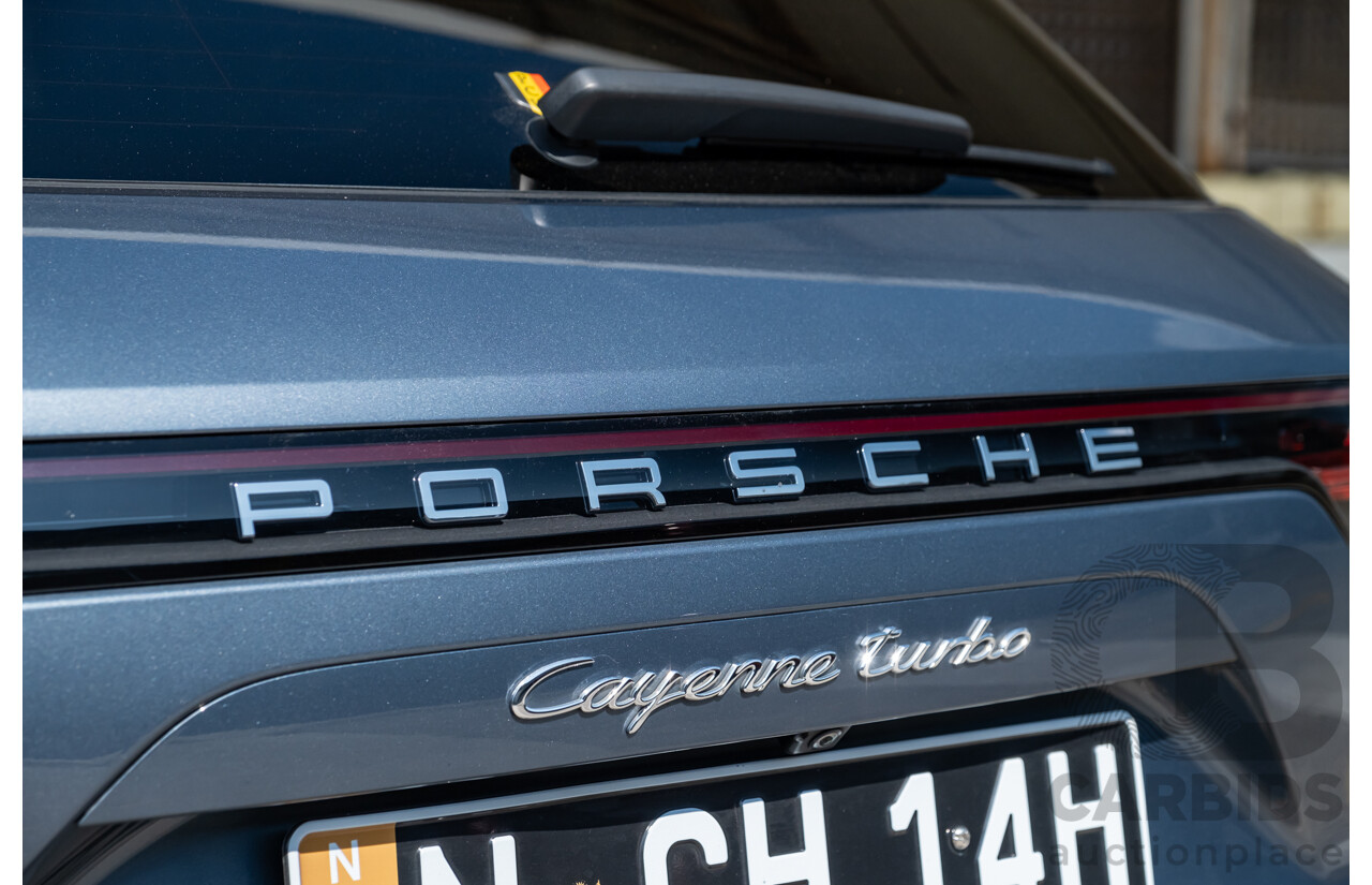 12/2018 Porsche Cayenne Turbo (4x4) 9YA MY19 5d Wagon Biscay Blue Twin Turbo V8 4.0L
