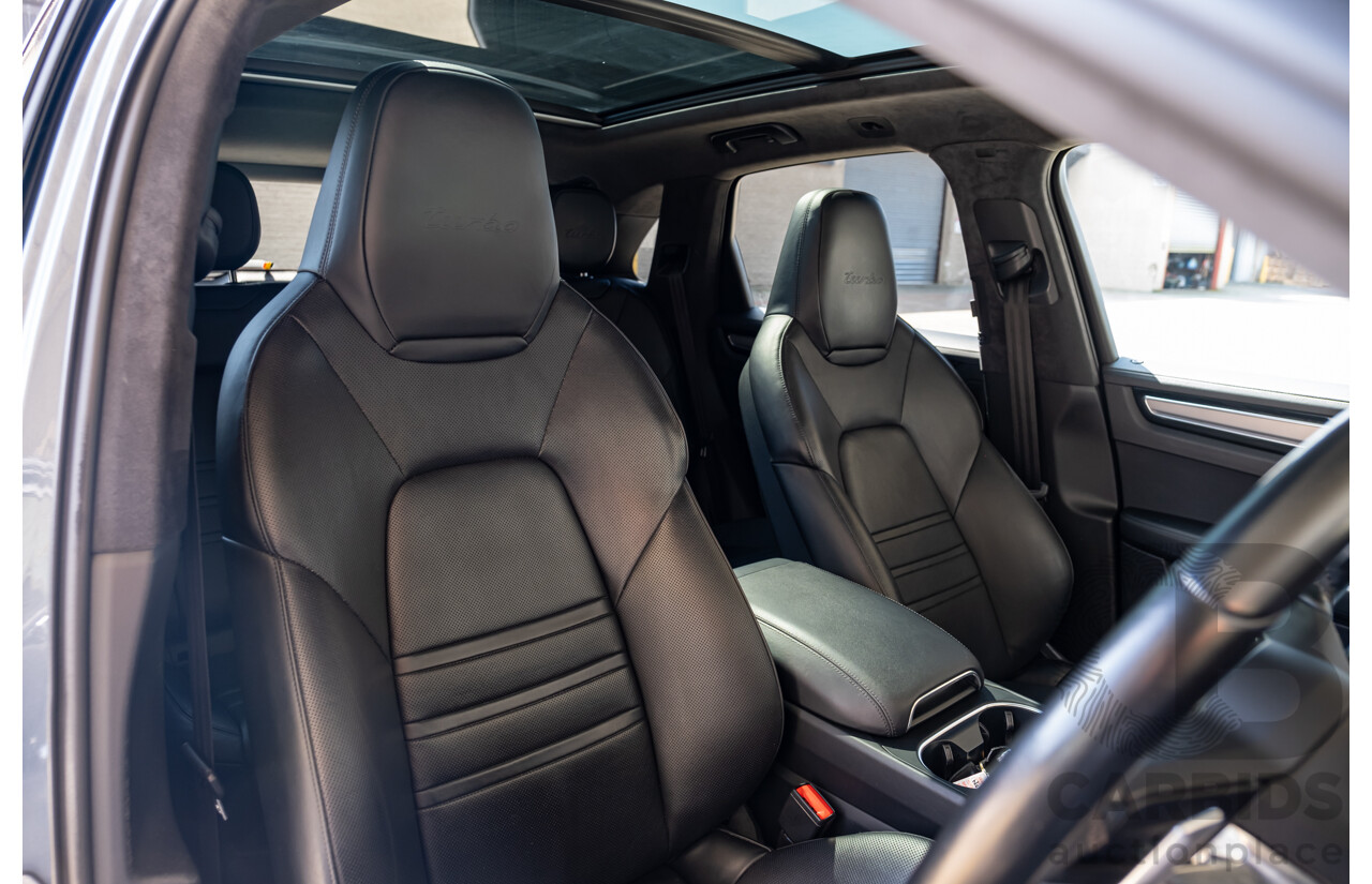 12/2018 Porsche Cayenne Turbo (4x4) 9YA MY19 5d Wagon Biscay Blue Twin Turbo V8 4.0L
