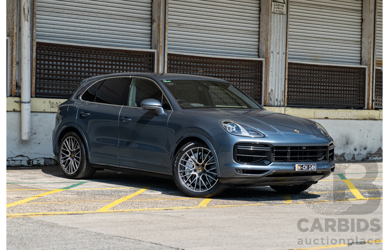 12/2018 Porsche Cayenne Turbo (4x4) 9YA MY19 5d Wagon Biscay Blue Twin Turbo V8 4.0L