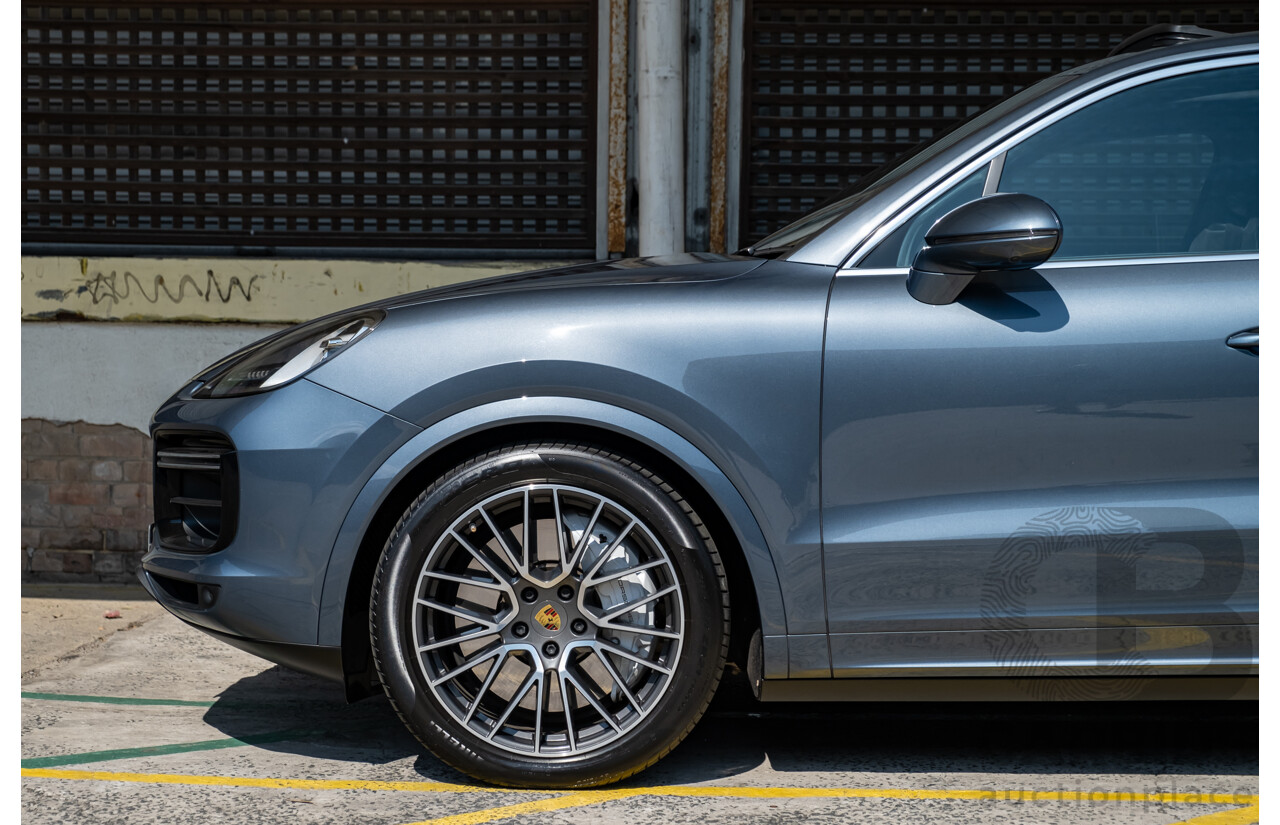 12/2018 Porsche Cayenne Turbo (4x4) 9YA MY19 5d Wagon Biscay Blue Twin Turbo V8 4.0L