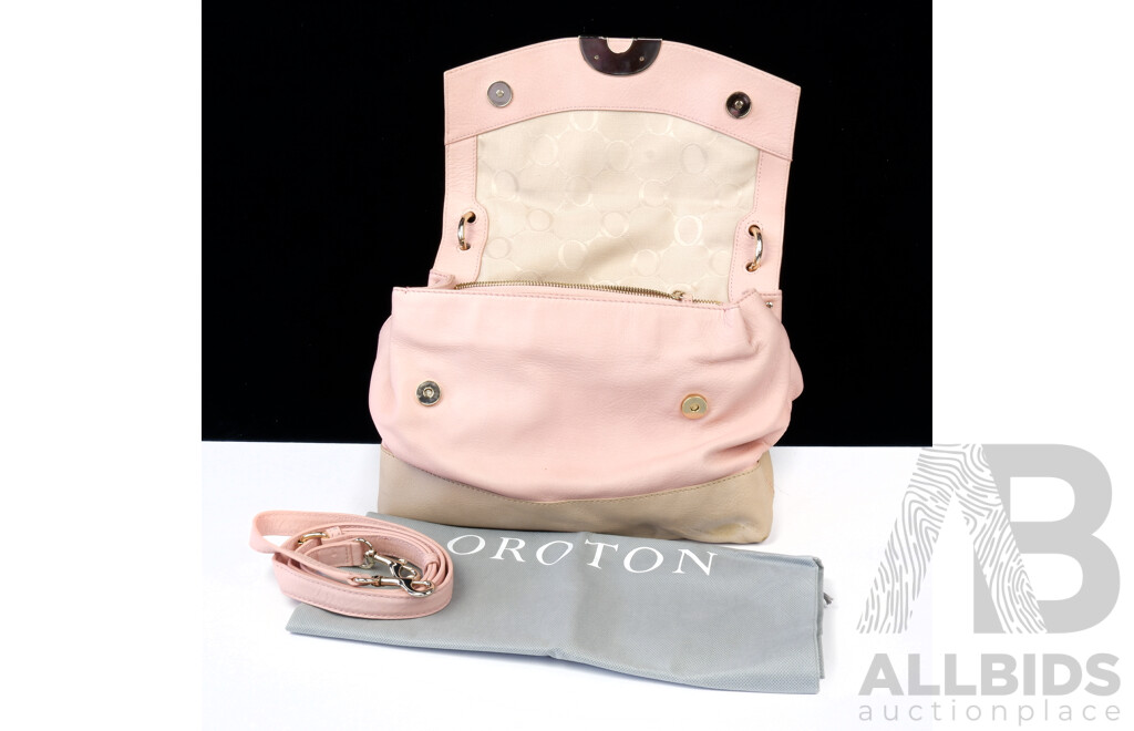 Pink Leather Handbag by Oroton