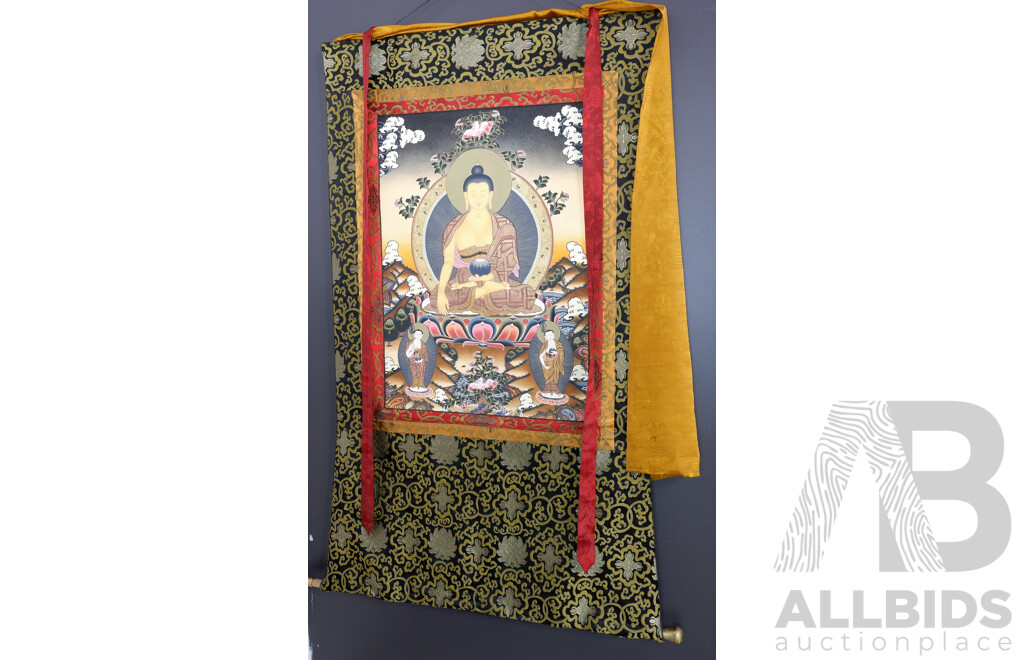 Hanging Tibetan Thangka of Shakyamuni