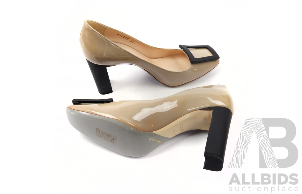 Giorgio Armani Patent Leather Court Shoe Size 37.5