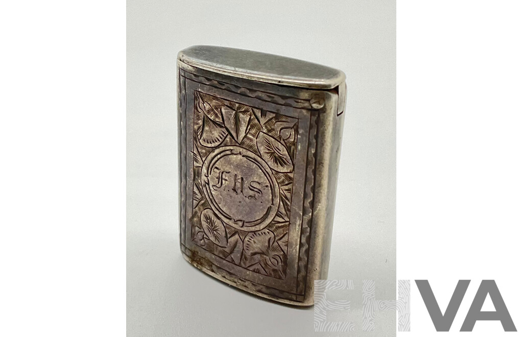 Victorian Sterling Silver Matchstick Case, Birmingham, 16g