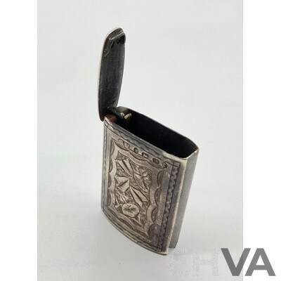 Victorian Sterling Silver Matchstick Case, Birmingham, 16g