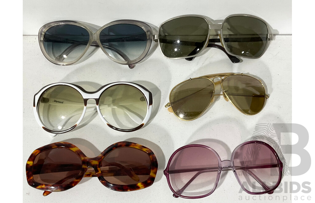 Six Retro Pairs of Sunglasses Inlcuding Ray-Ban
