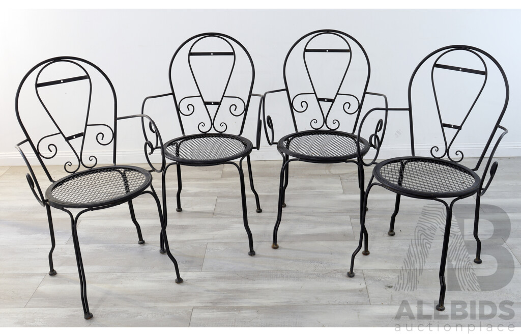 Set of Four Metal Garden Chairs