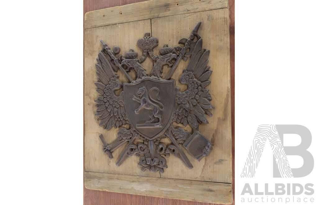 Mounted Cast Iron Family Crest