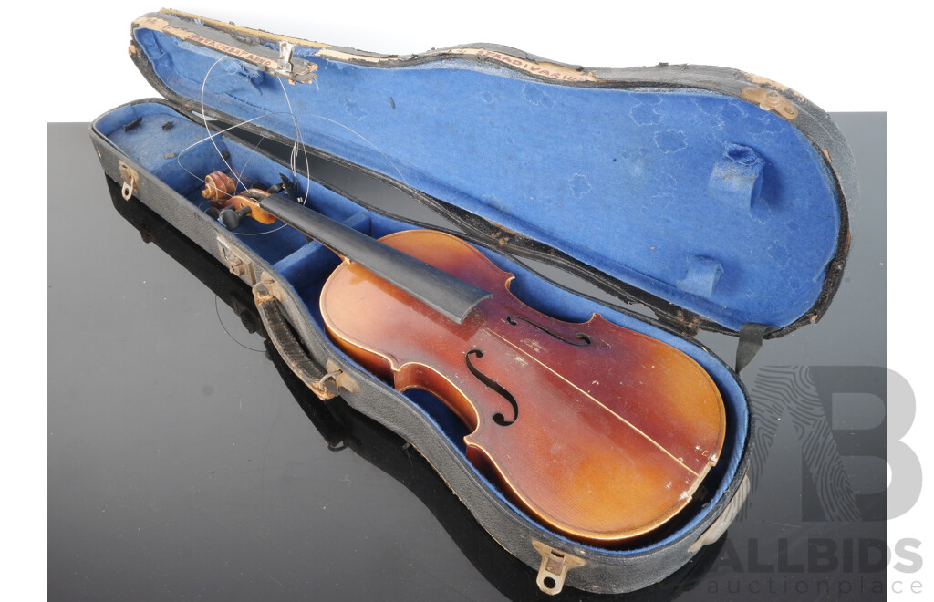 Vintage Violin Marked Stradivarius in Hard Case