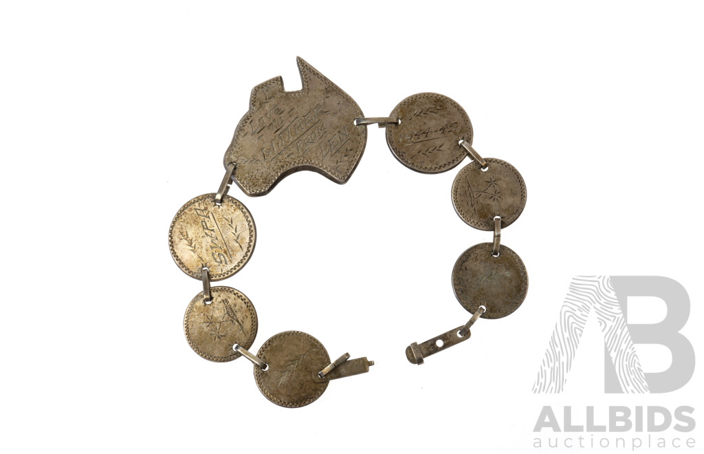 A WWII Engraved Mother Bracelet From South West Pacific Area
