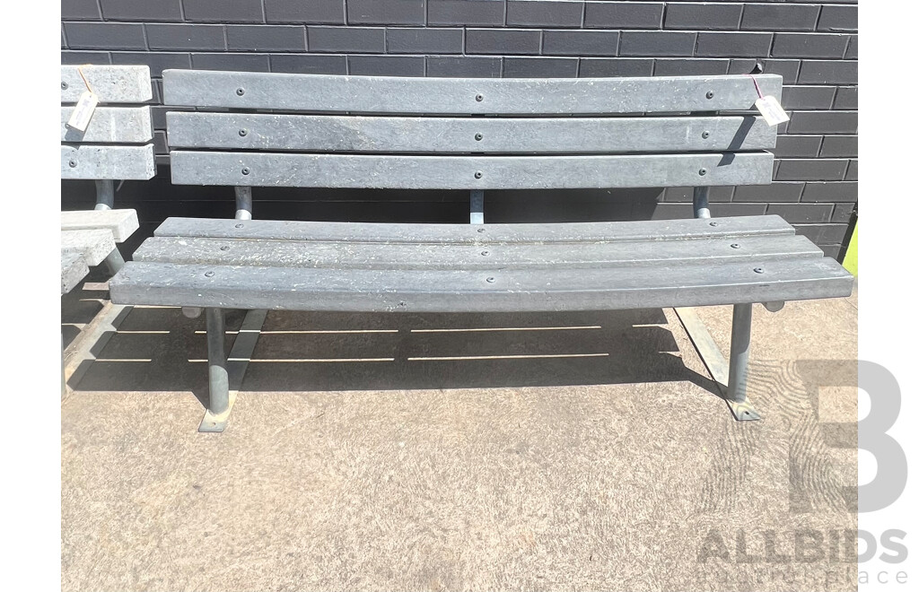 Recycled Plastic and Metal Garden Bench