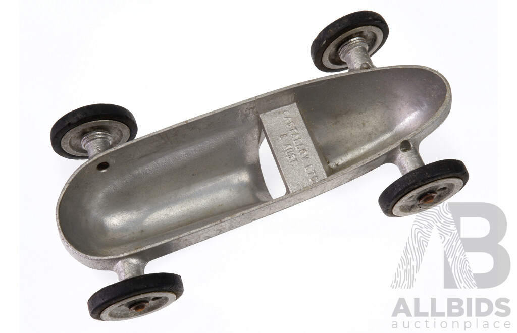 Vintage Castalloy Cast Aluminium Toy Race Car, Made in South Australia