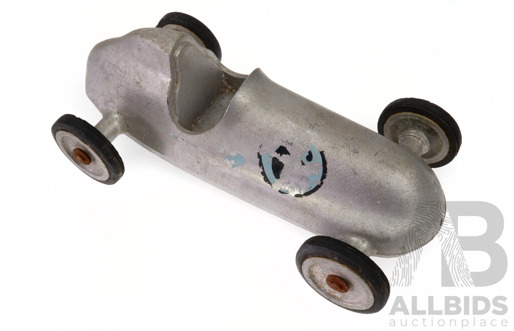 Vintage Castalloy Cast Aluminium Toy Race Car, Made in South Australia