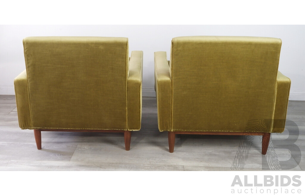 Pair of Mid Century Lowline Armchairs with Cigar Legs