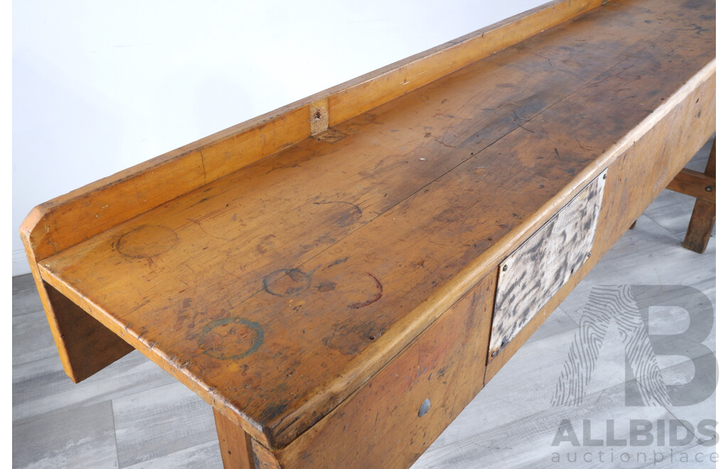 Vintage Handmade Timber Workbench