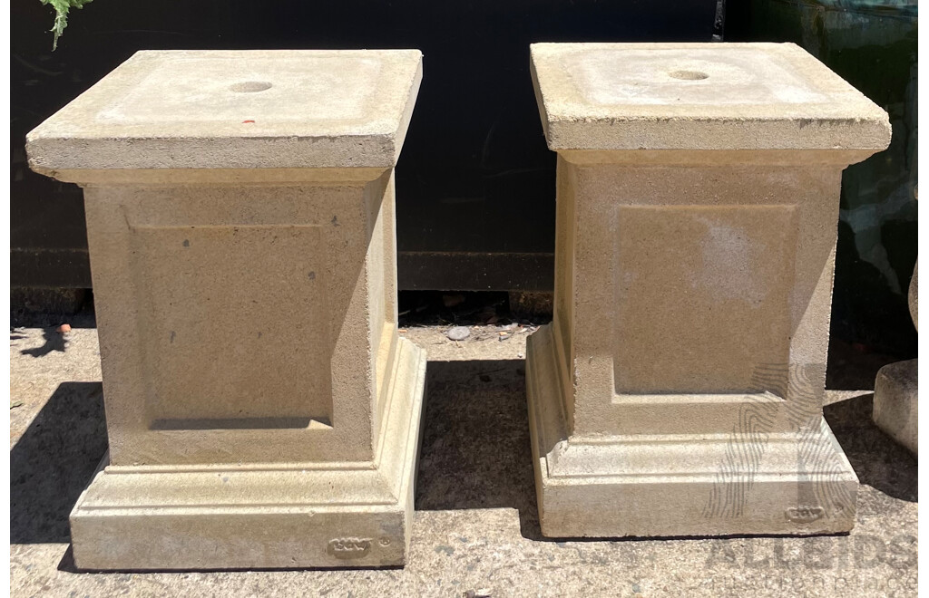 Pair of Sqaure Sandstone Plinths