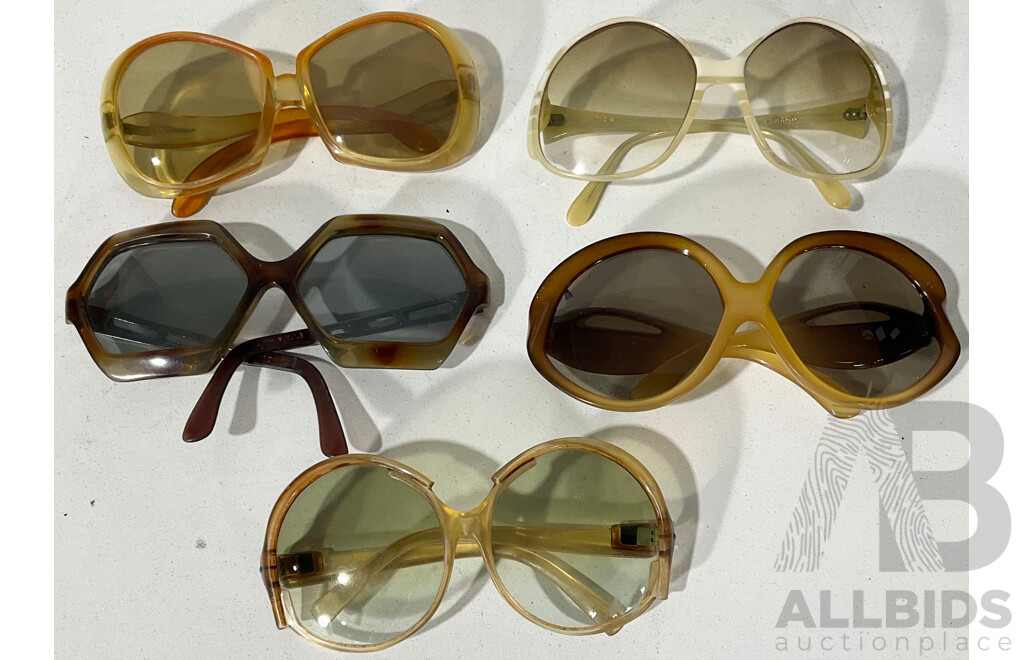 Five Retro Pairs of Sunglasses Inlcuding Pierre Cardin