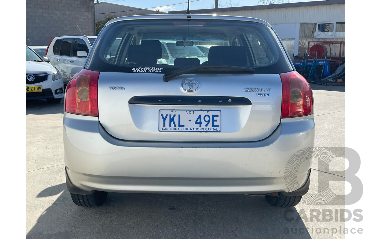 3/2006 Toyota Corolla Ascent SECA ZZE122R MY06 5d Hatchback Silver 1.8L