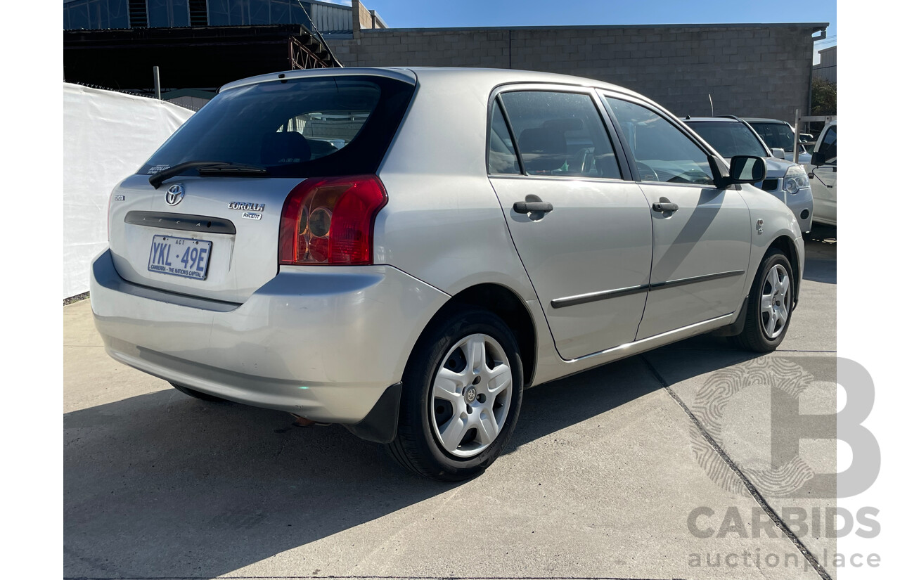 3/2006 Toyota Corolla Ascent SECA ZZE122R MY06 5d Hatchback Silver 1.8L