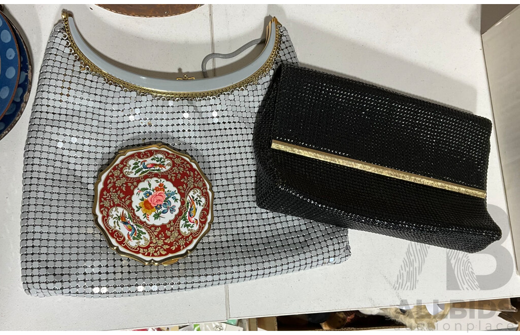Two Vintage Glomesh Bags and a Stratton Compact