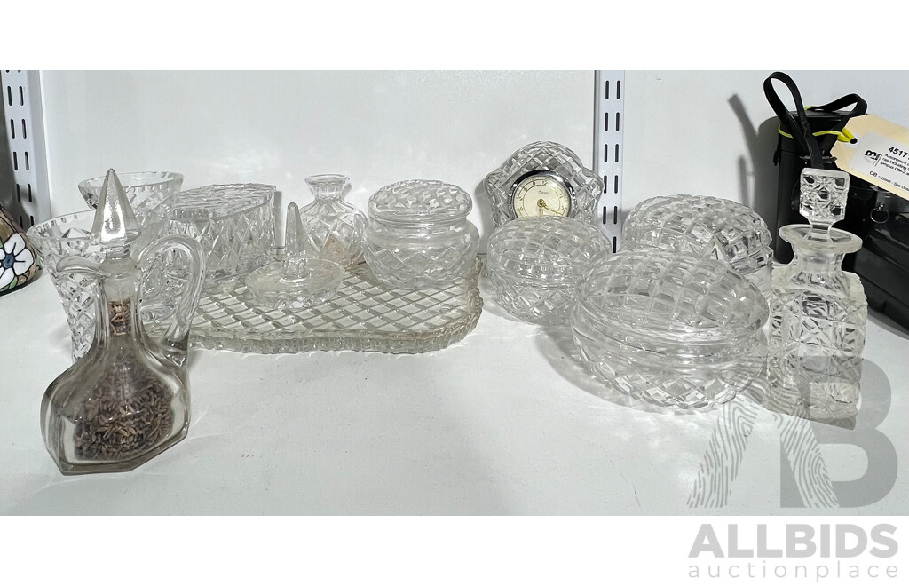 Mixed Collection Vintage Crystal Dressing Table Pieces