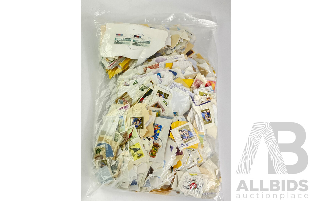 Large Collection of Vintage Cancelled Australian Stamps Including Some Pre-Decimal - Approximately Two Kilograms