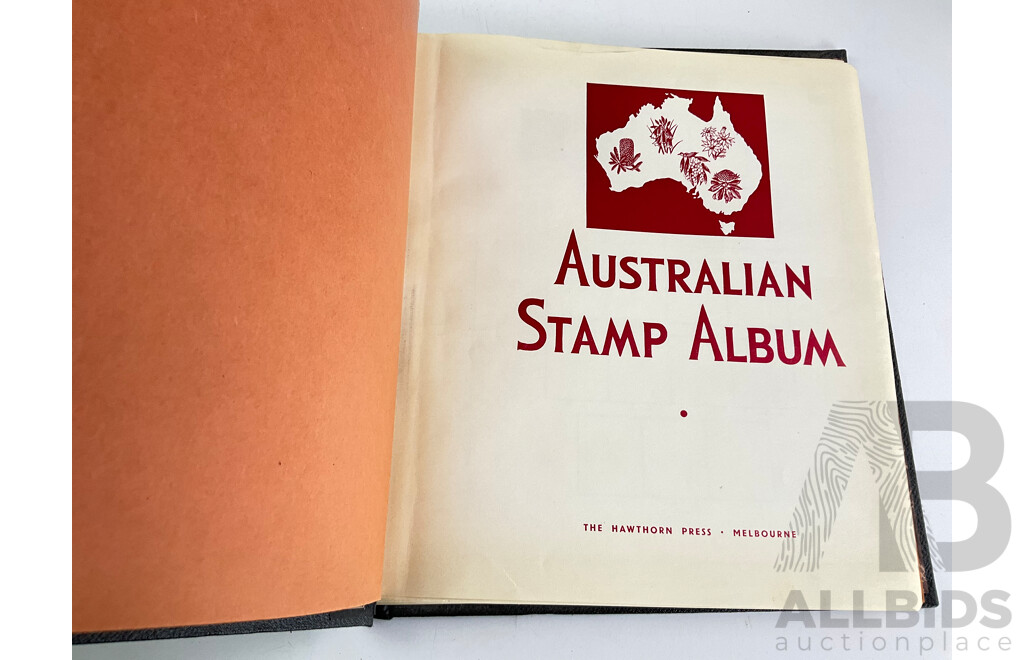 Australian 1989 Collection of Stamps Album with Ten Stamp Albums Including Hawthorn Press Australian Stamp Album