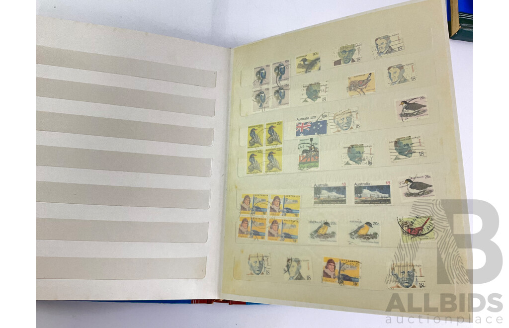 Australian 1989 Collection of Stamps Album with Ten Stamp Albums Including Hawthorn Press Australian Stamp Album