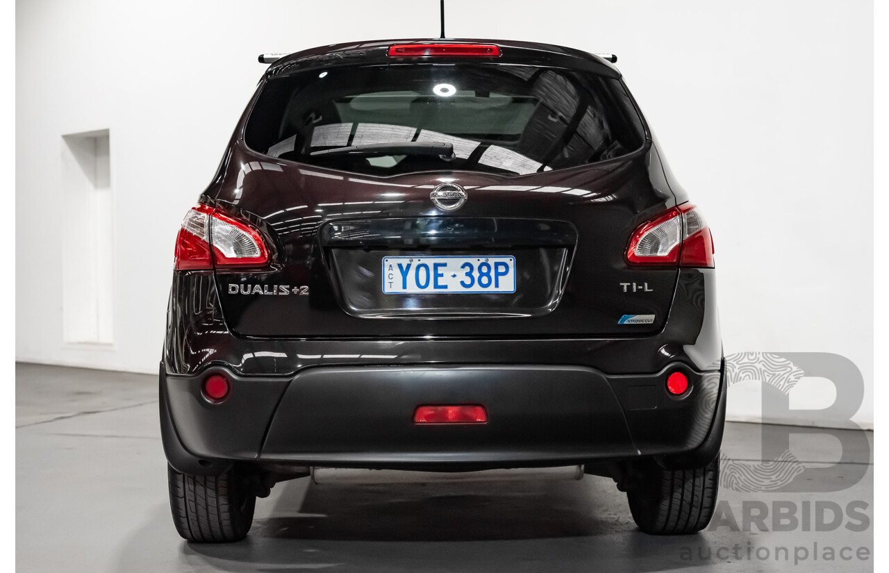 6/2014 Nissan Dualis +2 Ti-L (4x2) J10 MY13 4d Wagon Metallic Black 2.0L - 7 Seater