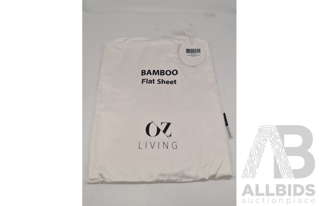 OZ LIVING Bamboo Flat Sheet White (King Single) 400TC - ORP $100