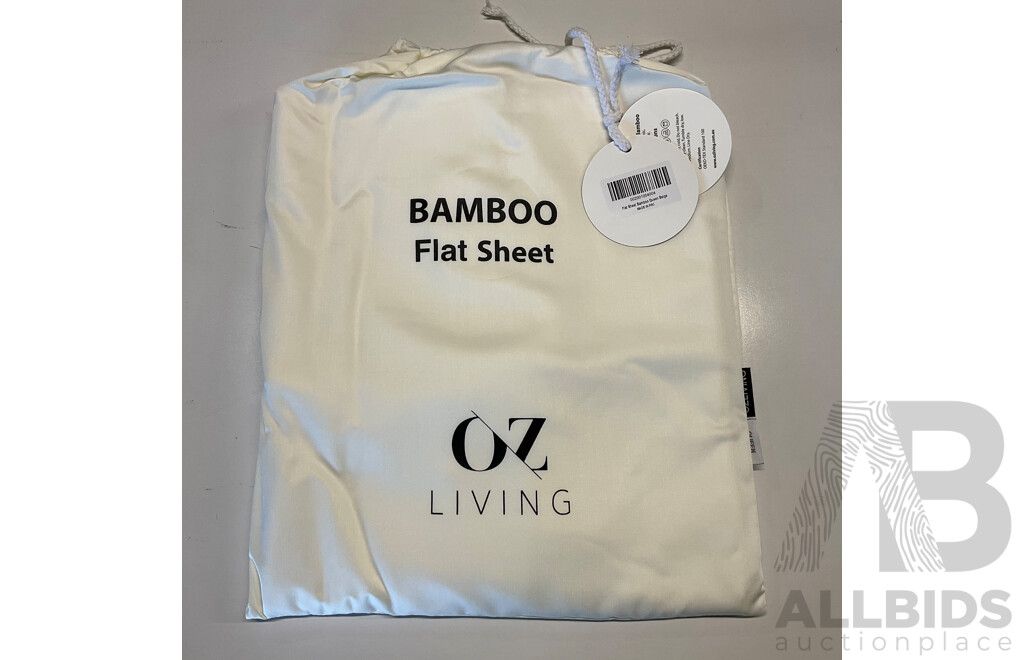 OZ LIVING Bamboo Flat Sheet Beige (Queen) 400TC - ORP$130
