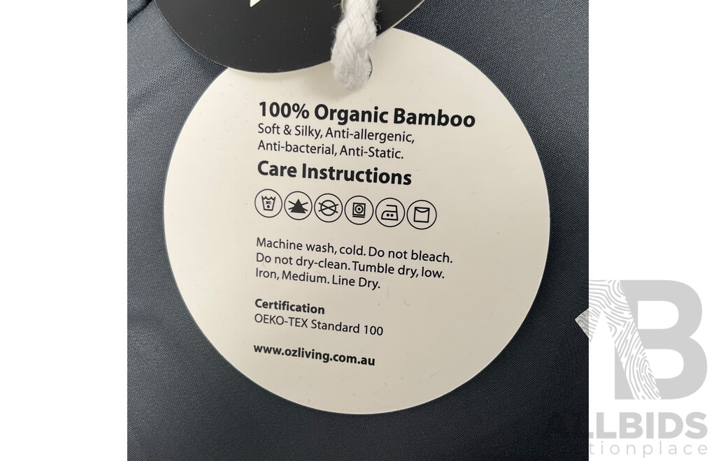 OZ LIVING Bamboo Flat Sheet Charcoal (King Single) 400TC - ORP$100