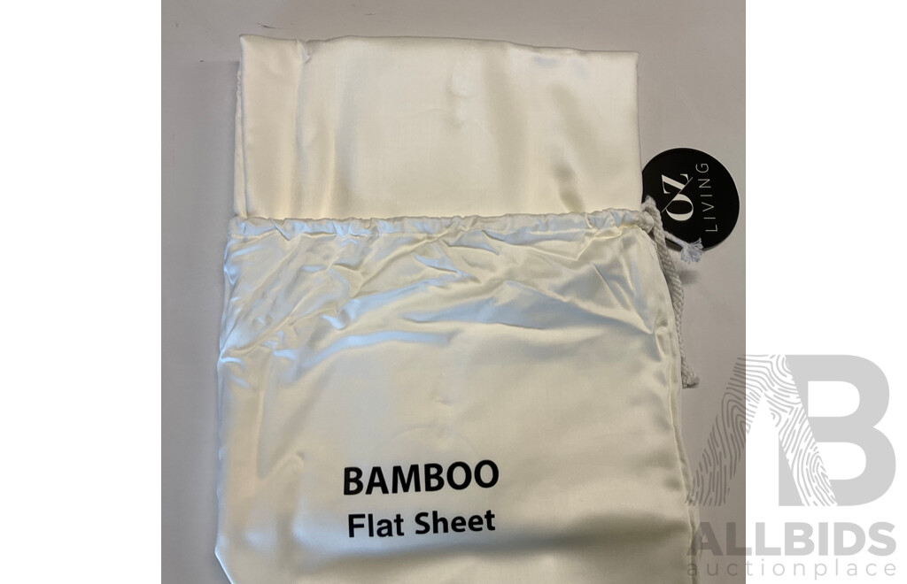 OZ LIVING Bamboo Flat Sheet Beige (Queen) 400TC - ORP$130
