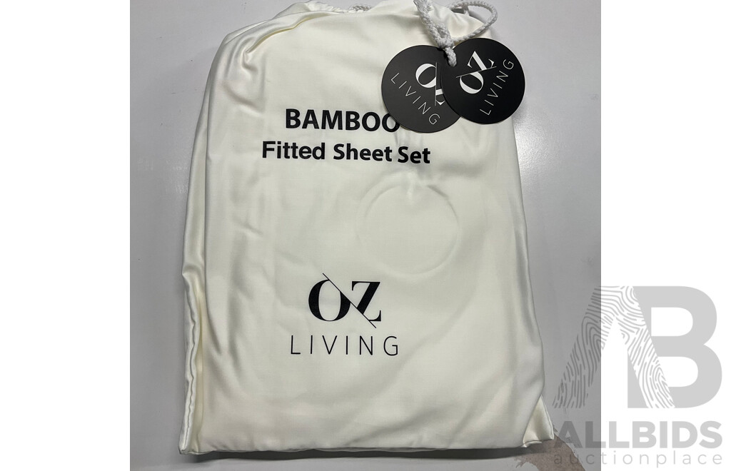 OZ LIVING Bamboo Fitted Sheet Set Beige (King Single) 400TC - ORP$150 (NOT INCLUDING PILLOW CASES)