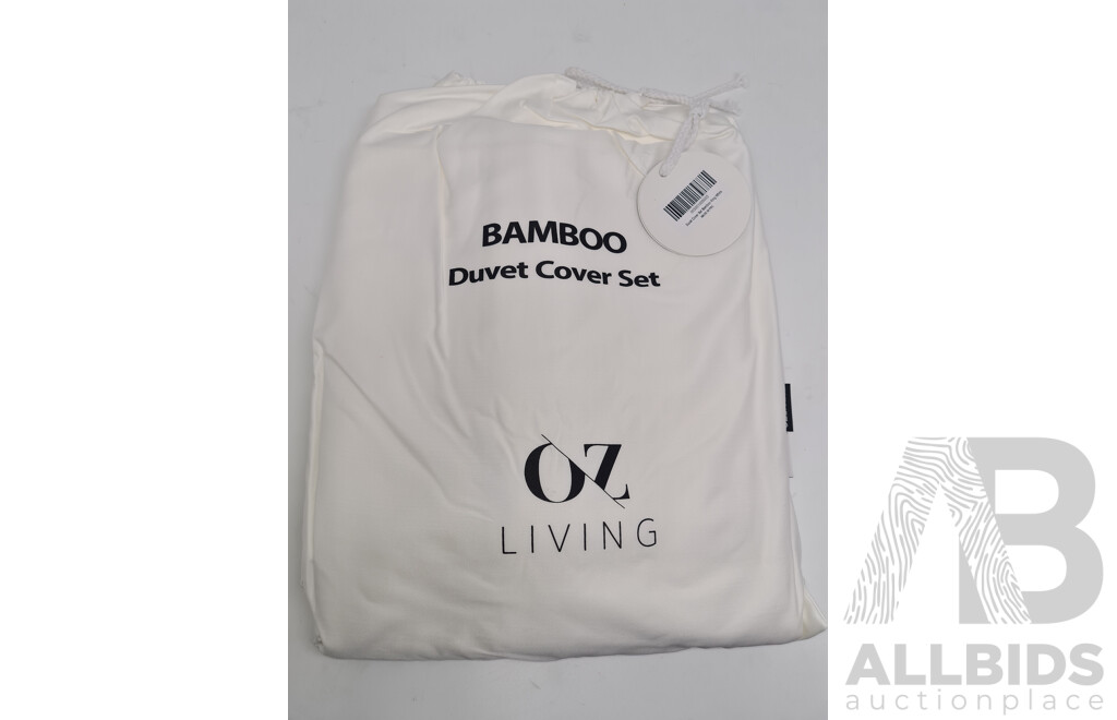 OZ LIVING Bamboo Duvet Set White (King) 400TC - ORP$260