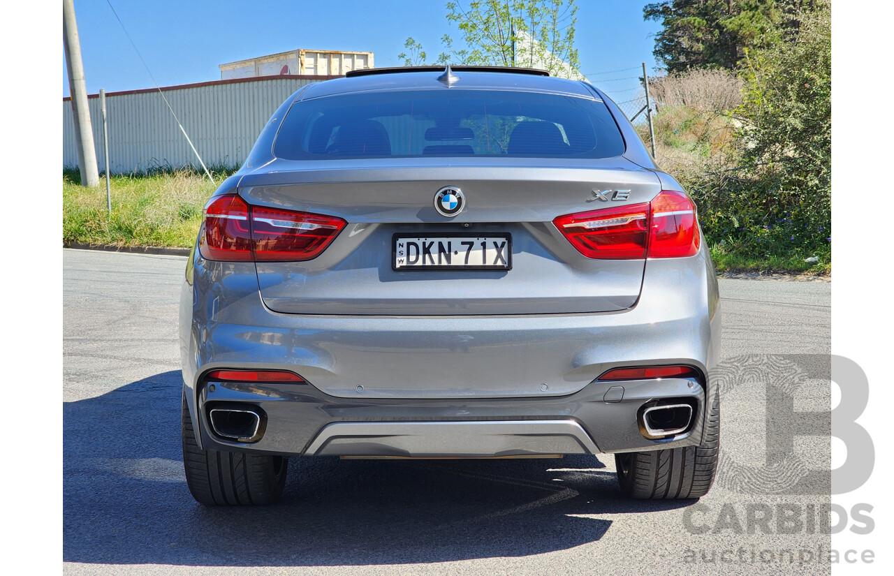 11/2016 BMW X6 Xdrive 30d M-Sport Package (AWD) F16 4d Coupe Space Grey Metallic Turbo Diesel 3.0L