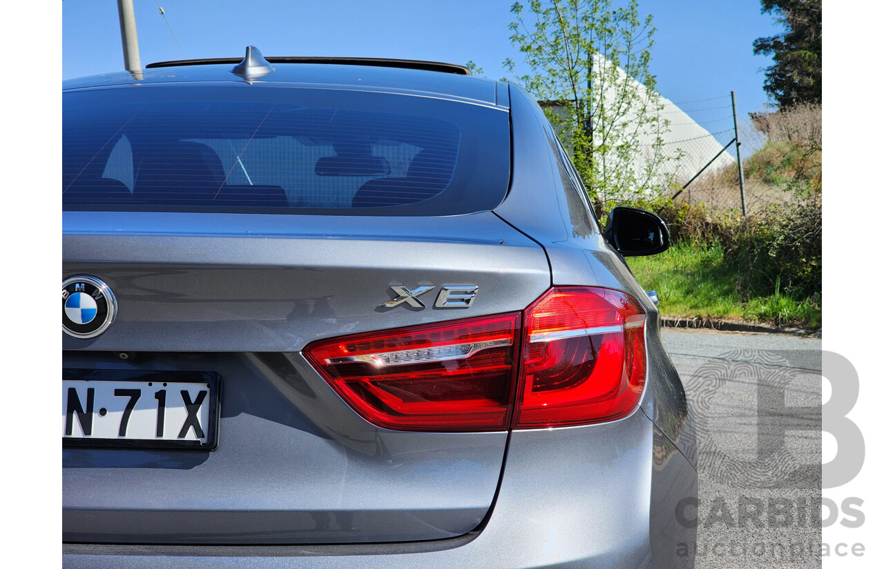 11/2016 BMW X6 Xdrive 30d M-Sport Package (AWD) F16 4d Coupe Space Grey Metallic Turbo Diesel 3.0L