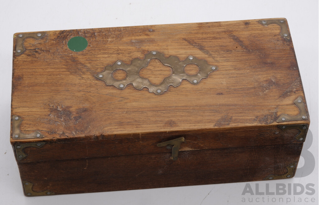 Vintage Brass Weights in Wooden Box