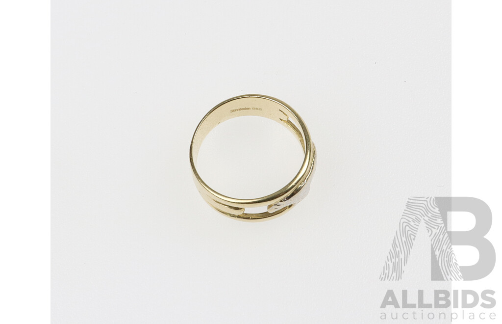 14ct Yellow & White Gold 'Bear' Ring, Size M, 3.81 Grams