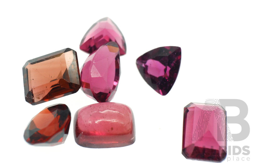 Grape Garnets 8.80ct, (7) Natural Untreated Unset Gemstones