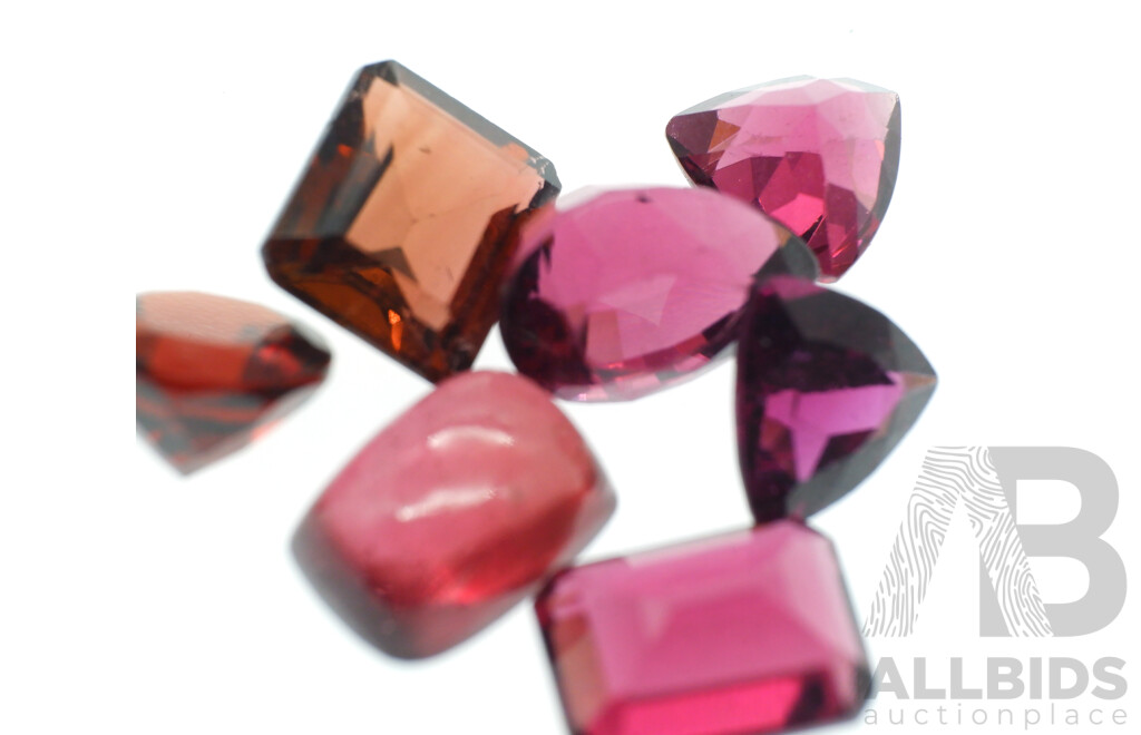 Grape Garnets 8.80ct, (7) Natural Untreated Unset Gemstones