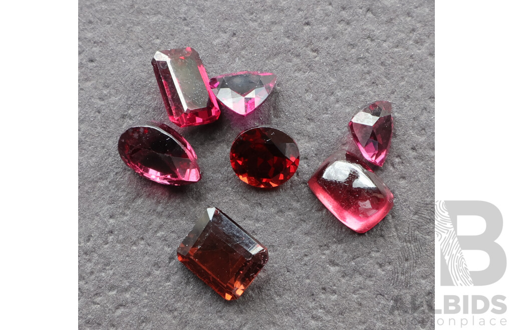 Grape Garnets 8.80ct, (7) Natural Untreated Unset Gemstones