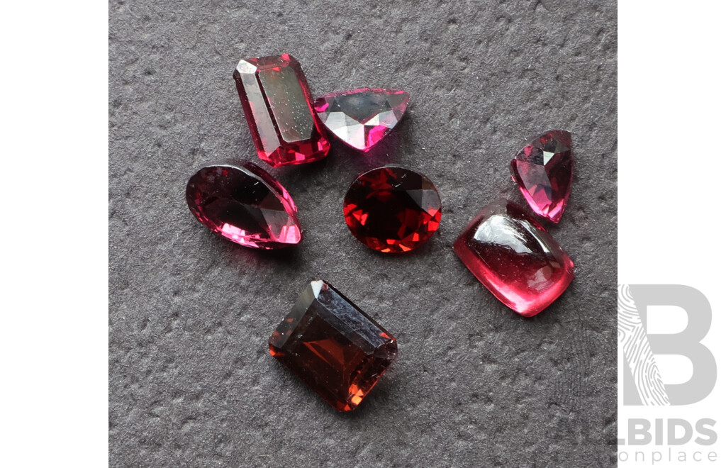 Grape Garnets 8.80ct, (7) Natural Untreated Unset Gemstones