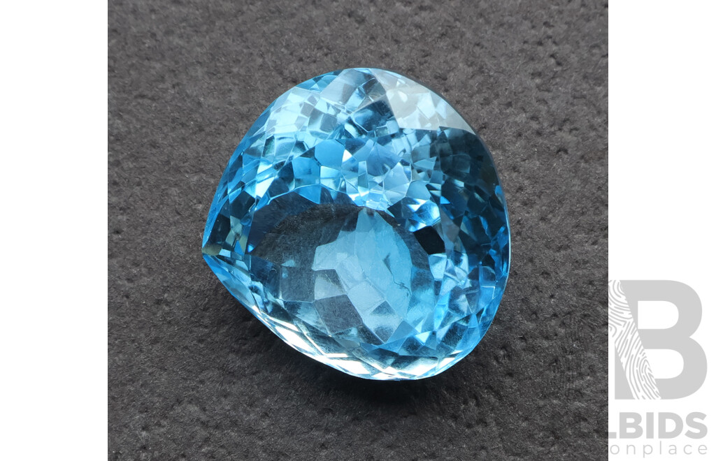 Swiss Blue Topaz 45.80ct Pear Cut Unset Natural Gemstone