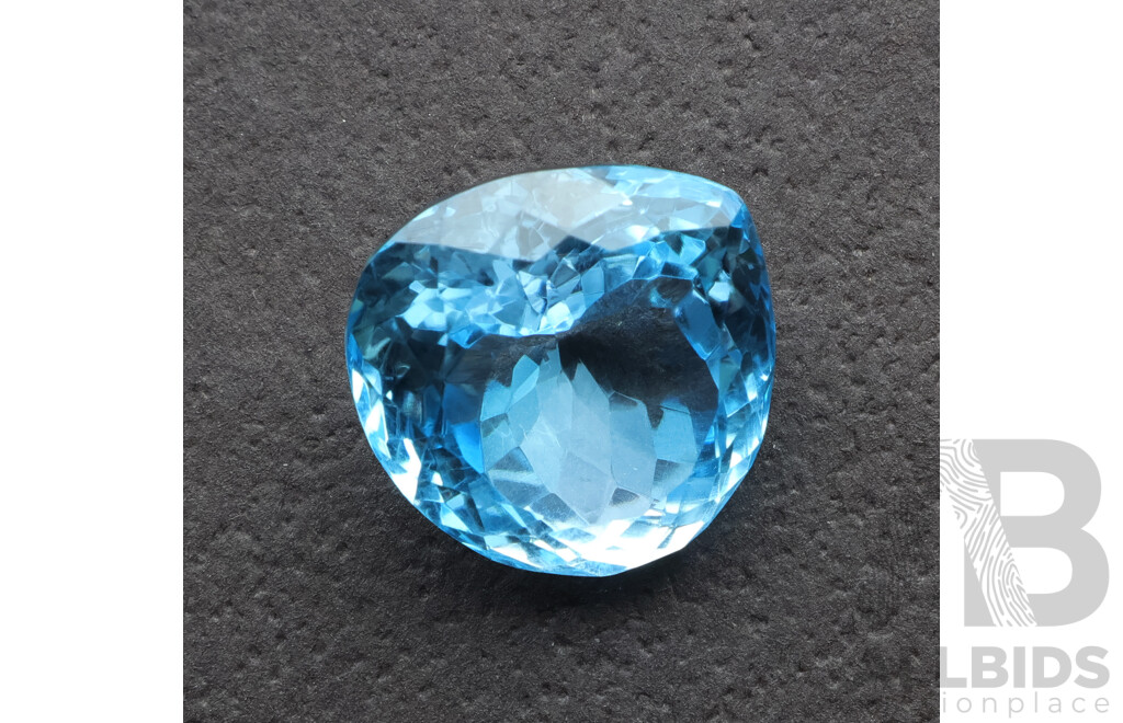 Swiss Blue Topaz 45.80ct Pear Cut Unset Natural Gemstone