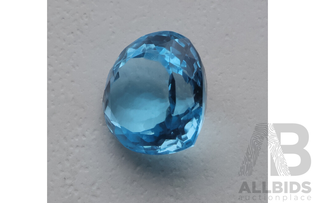 Swiss Blue Topaz 45.80ct Pear Cut Unset Natural Gemstone