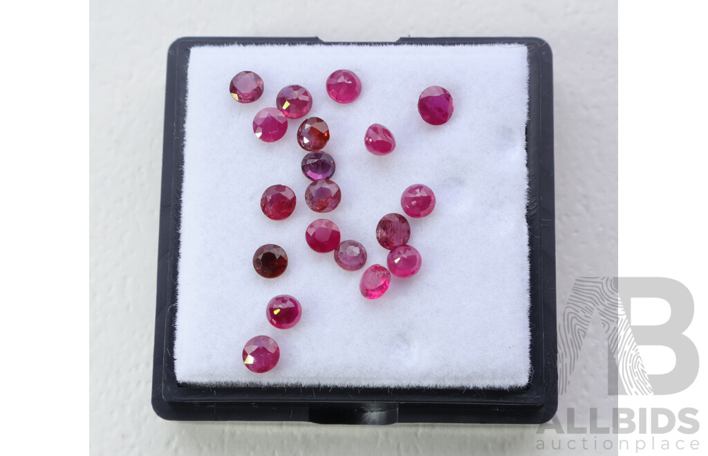 Rubies 4.65ct, (20) Natural Untreated Round Brilliant Cut Gemstones