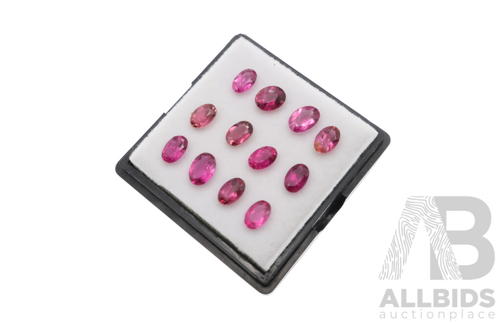 Pink Tourmaline 6.15ct, (12) Untreated Oval Cut Gemstones